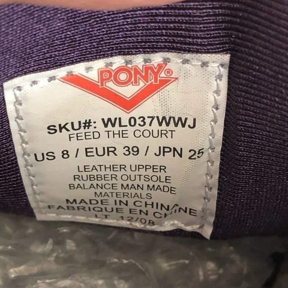 Pony Feed The Court Sneakers Shoes White WL037WWJ Split Toe‎ Leather Retro - Picture 8 of 12